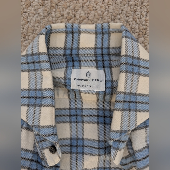 Emanuel Berg Flannel Shirt, Size 15 3/4, NWOT - Picture 3 of 3